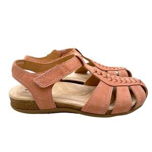 Earth origins women's suede leather light pink sandals shoes